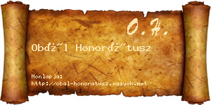 Obál Honorátusz névjegykártya